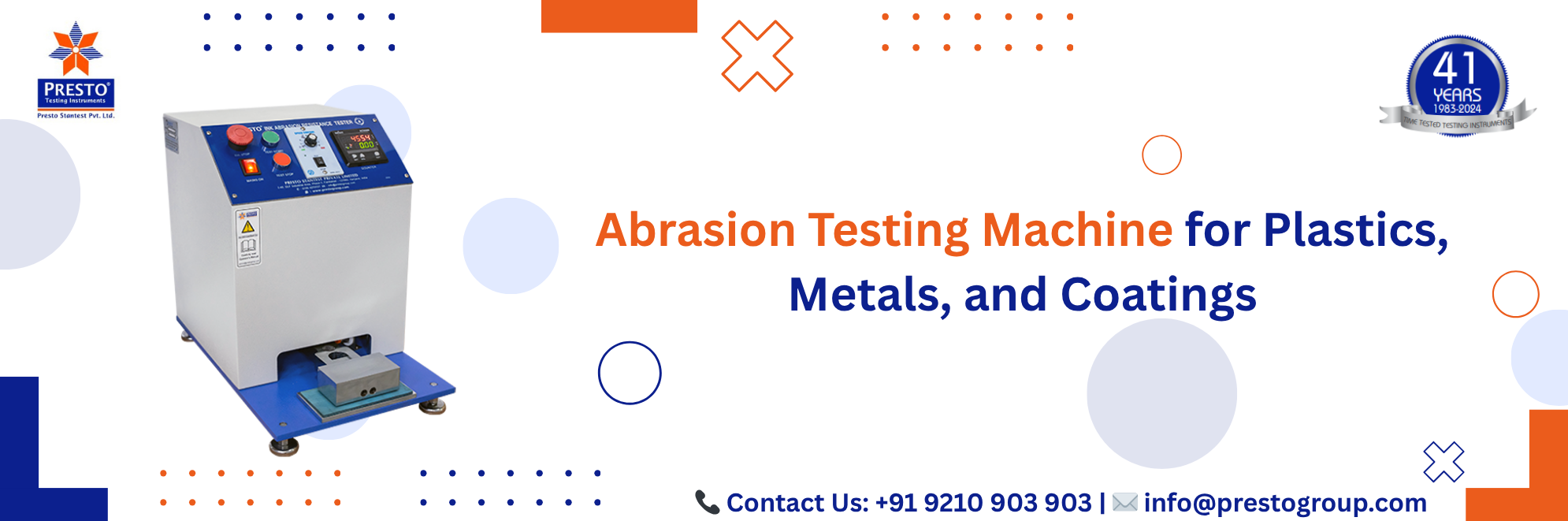 Abrasion Testing Machine for Plastics, Metals, and Coatings